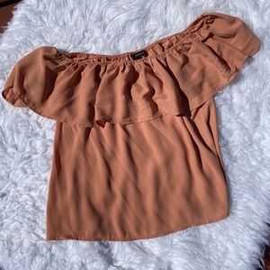 Silk off the shoulders top.